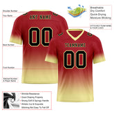 Custom Red Cream Fade Fashion Personalized Authentic Football Jersey FBJ02-D06094
